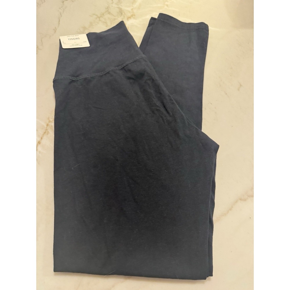 Aerie Chill Play Move Womens Large Black Hi Rise Stretch Cotton Leggings NWT